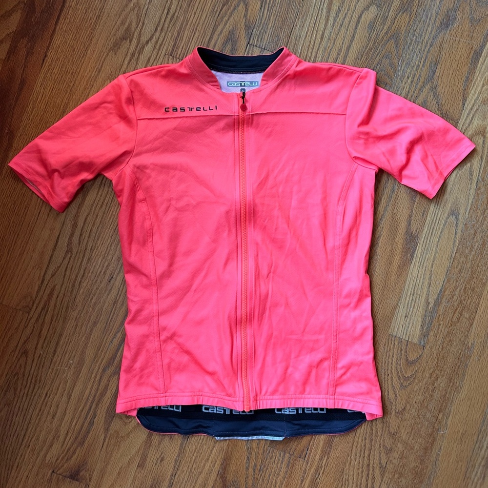 Castelli Neon Coral Cycling Jersey